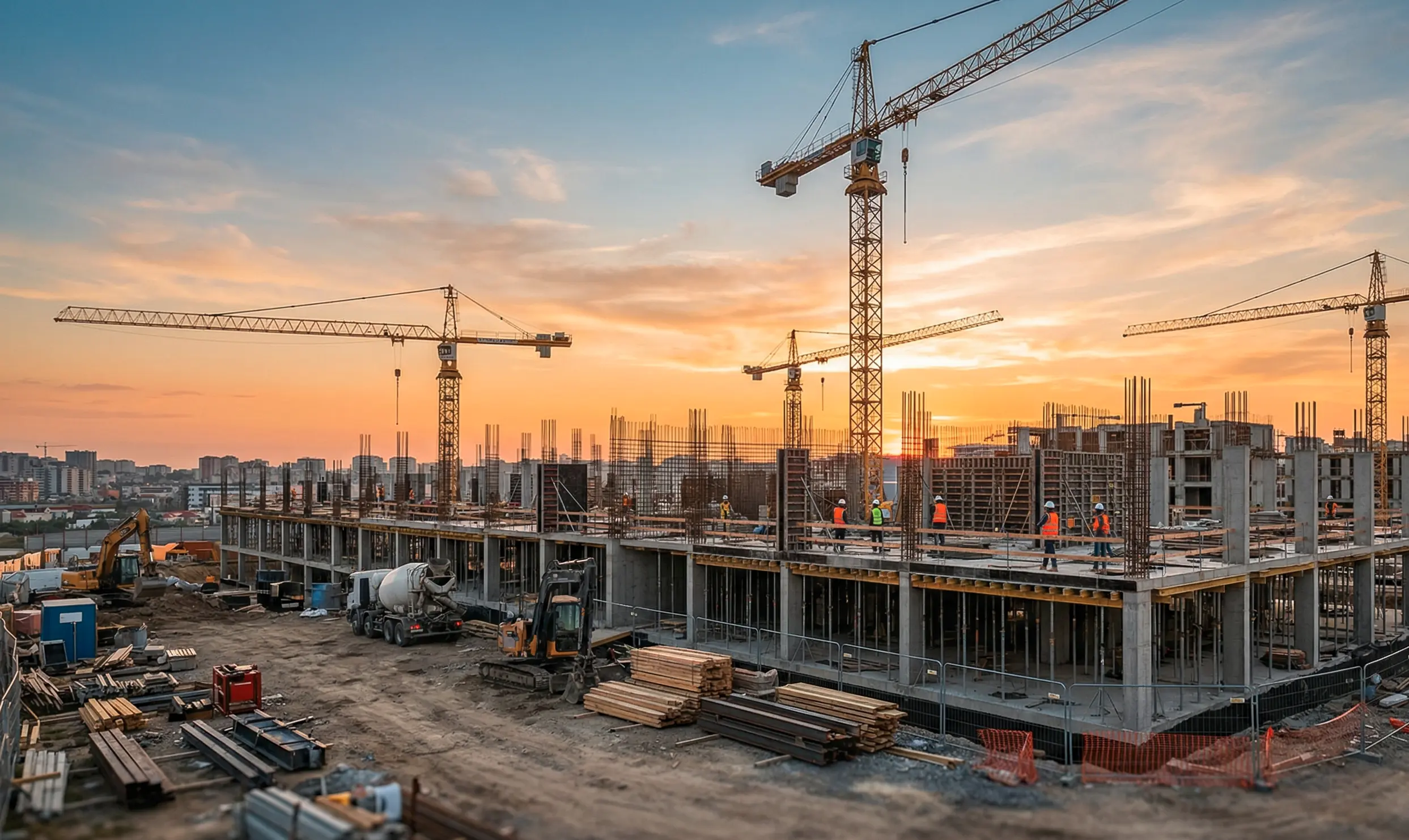 Modern logistics warehouse with advanced automation